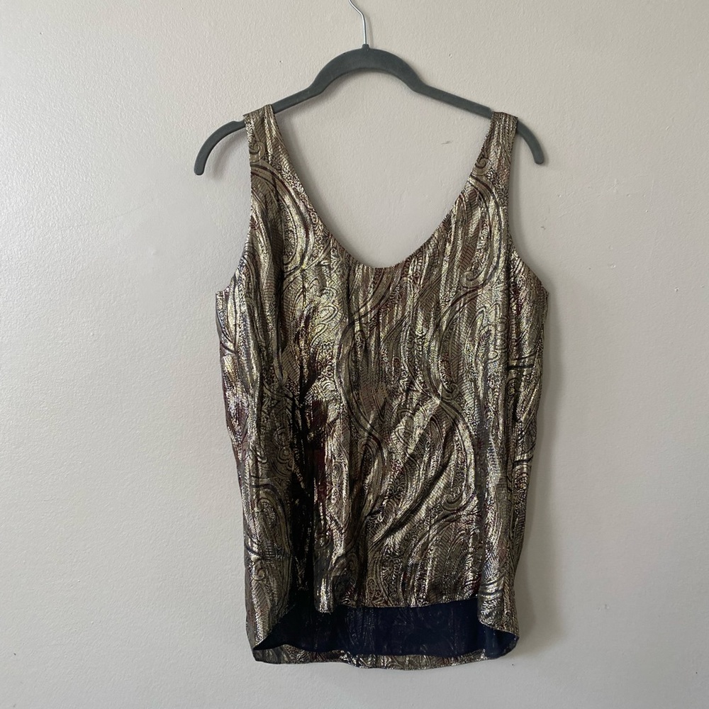 J Crew metallic gold blouse (size small)